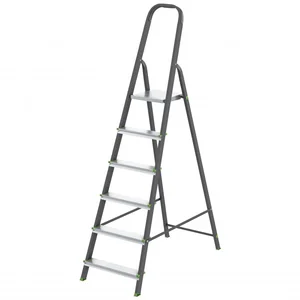 Сибртех Стремянка, 6 ступеней, стальной профиль, алюминиевые ступени Россия 97956