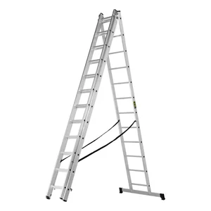 Сибртех Лестница, 3 х 12 ступеней, алюминиевая, трехсекционная, Россия, 97822