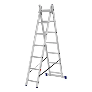Сибртех Лестница, 2 х 7 ступеней, алюминиевая, двухсекционная, Россия, 97907
