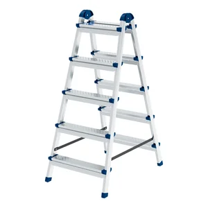 Сибртех Стремянка двухсторонняя 5 ступеней, сталь профиль, стальные ступени, Россия 97985