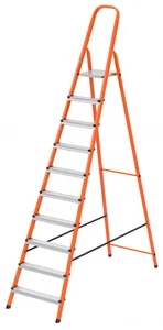 Сибртех Стремянка, 10 ступеней, стальной профиль, ступени сталь, оранжевая, Россия, 97973