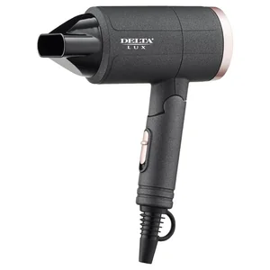 DELTA Фен 1400W LUX DL 0942 черный с розовым