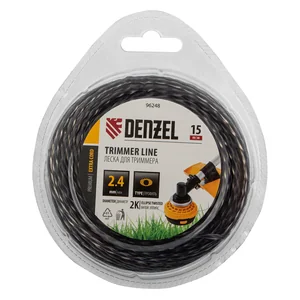 Denzel Леска для триммера двухкомпонентная эллипс 2,4мм х 15м, блистер EXTRA CORD, 96248