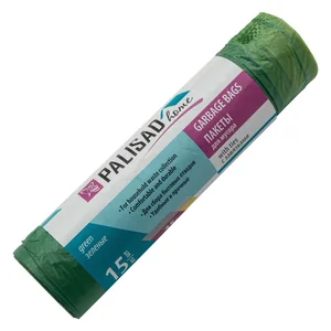 Palisad Пакеты для мусора с завязками 35 л x 15 шт., зеленые, Home 927175