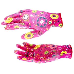 Palisad Перчатки садовые из полиэстера с нитрильным обливом, красные, M 67746