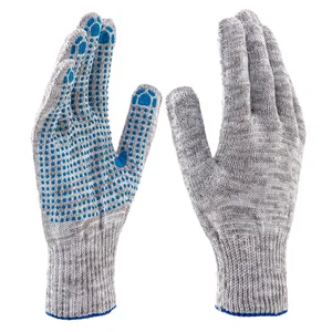 Сибртех Перчатка х/б, ПВХ покрытие, "Точка", серый меланж, 10 класс Россия 67815