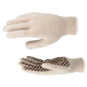 Сибртех Перчатки трикотажные, ПВХ гель шахматный облив, оверлок Россия 67779