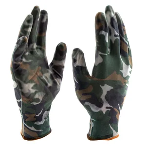 Palisad Перчатки садовые из полиэстера с нитрильным обливом, хаки, М 67858