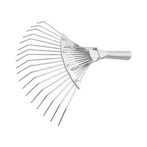 Сибртех Грабли веерные стальные, 350 мм, 18 круглых зубьев, оцинкованные, без черенка, Россия, 61780