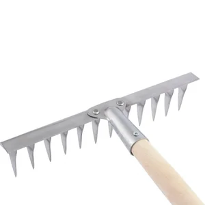Сибртех Грабли, нержавеющая сталь, 340 х 1300 мм, 14 витых зубьев, деревянный черенок, Россия, 61760