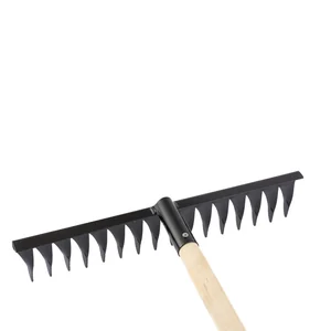 Сибртех Грабли стальные, 420 х 1300 мм, 16 витых зубьев, деревянный черенок, Россия, 61763