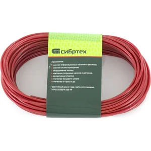 Сибртех Трос металлополимерный красный ПР-3.0, толщина 3.0 мм, моток 20 метров Россия 47644