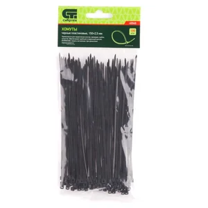 Сибртех Хомуты, 150 x 2.5 мм, пластиковые, черные, 100 шт 45545