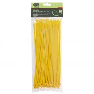 Сибртех Хомуты, 250 x 3.6 мм, пластиковые, желтые, 100 шт 45508