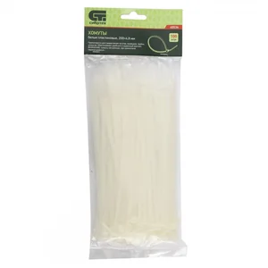 Сибртех Хомуты, 200 x 4.8 мм, пластиковые, белые, 100 шт 45534