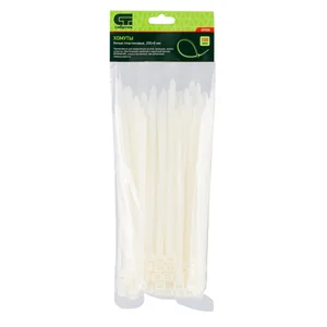 Сибртех Хомуты, 200 х 8 мм, пластиковые, белые, 100 шт 45558