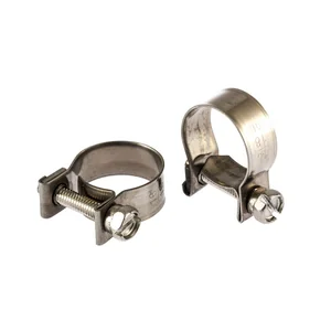 Сибртех Хомуты металлические, MINI 16-18 мм, ширина 9 мм, винтовой, W4, 2 шт 475063