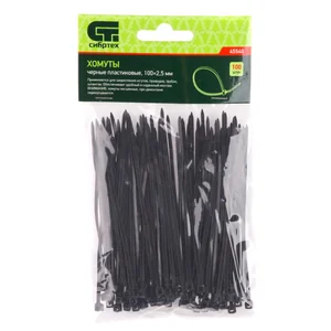 Сибртех Хомуты, 100 x 2.5 мм, пластиковые, черные, 100 шт 45540