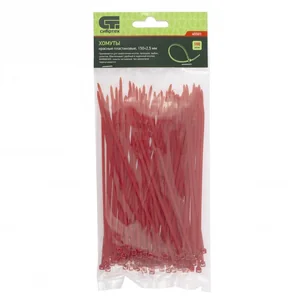 Сибртех Хомуты, 150 x 2.5 мм, пластиковые, красные, 100 шт 45501