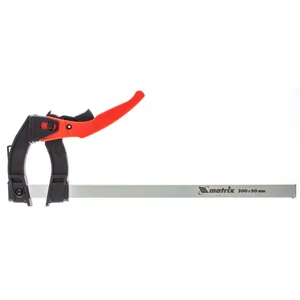 Matrix Струбцина реечная быстрозажимная, пластиковый корпус рычажно-храповой механизм, 300 х 90 х 390 мм, штанга 5 х 20 мм 20738