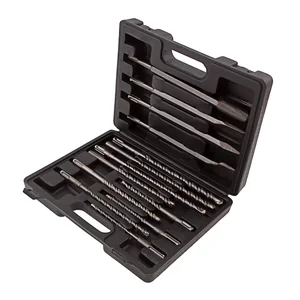 Matrix Набор буров по бетону, 6-8-10 х 160, 8-10-12 х 210, 10-12-14 х 260 мм, зубила 4 шт, SDS Plus 71098