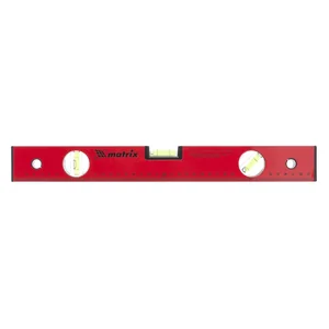 Matrix Уровень алюминиевый, 400 мм, 3 глазка, красный, линейка 33220