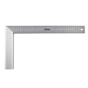 Denzel Угольник стальной 400 мм, нержавеющая сталь, градуировка, алюминиевое основание 32398