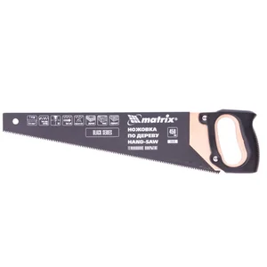 Matrix Ножовка по дереву, 450 мм, 7-8 TPI, зуб-3D, каленный зуб, тефлоновое покрытие, деревянная рукоятка 23578