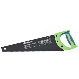 Сибртех Ножовка по дереву Зубец , 400 мм, 7-8 TPI, каленый зуб 2D, защитное покрытие, двухкомпонентная рукоятка 23810