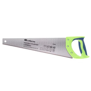 Сибртех Ножовка по дереву Зубец , 400 мм, 7-8 TPI, каленый зуб 2D, двухкомпонентная рукоятка 23802