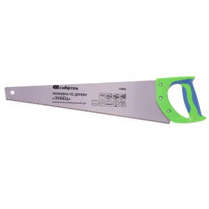 Сибртех Ножовка по дереву Зубец , 450 мм, 7-8 TPI, каленый зуб 2D, двухкомпонентная рукоятка 23803
