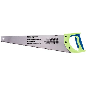 Сибртех Ножовка по дереву Зубец , 450 мм, 7-8 TPI, каленый зуб 3D, двухкомпонентная рукоятка 23814