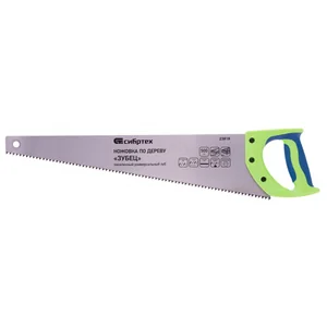 Сибртех Ножовка по дереву Зубец , 500 мм, шаг зуба 7 мм, каленый зуб 2D, двухкомпонентная рукоятка 23818