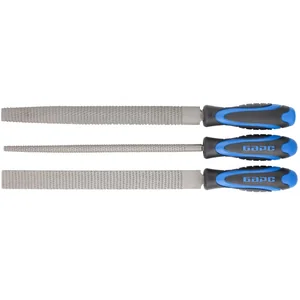 Барс Набор напильников 200 мм, 3 шт, двухкомпонентная рукоятка 15852