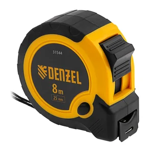Denzel Рулетка 8м х 25мм, двухкомп. корпус, кнопка-пауза// 31544