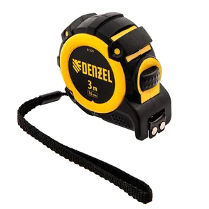 Denzel Рулетка 3м х 16мм, автоматич. фиксац., нейлон. покрытие, магнит. зацеп, двухстор. разметка// 31520