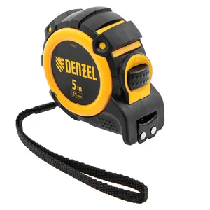 Denzel Рулетка 5м х 19мм, автоматич. фиксац., нейлон. покрытие, магнит. зацеп, двухстор. разметка// 31521