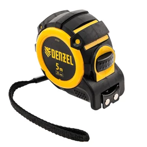 Denzel Рулетка 5м х 25мм, автоматич. фиксац., нейлон. покрытие, магнит. зацеп, двухстор. разметка// 31522