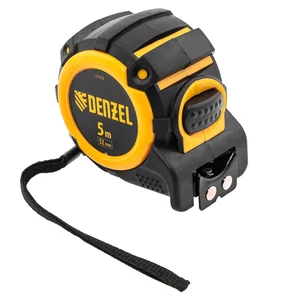 Denzel Рулетка 5м х 32мм, автоматич. фиксац., нейлон. покрытие, магнит. зацеп, двухстор. разметка// 31523