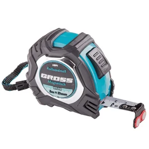 Gross Рулетка Magnetisch 5 м х 19 мм,обрезиненный корпус,автоматическая фиксация,Нейлоновое покрытиеытие,зацеп с магнитом 32571