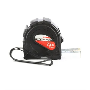 Matrix Рулетка Black,7,5 м х 25 мм,обрезиненный корпус 31015