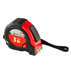 Matrix Рулетка Status Magnet fixation,3 м х 16 мм,обрезиненный корпус,зацеп с магнитом 31019