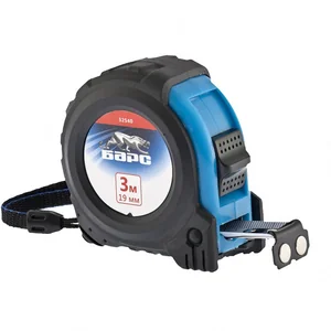 Барс Рулетка Вектор 3 м х 19 мм,утолщенное полотно,магнитный зацеп,обрезиненный корпус 32540