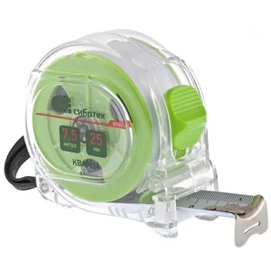 Сибртех Рулетка Кварц,прозрачный корпус,амортизатор,7,5 м х 25 мм 32523