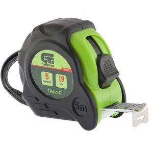 Сибртех Рулетка Графит,обрезиненный корпус,амортизатор,5 м х 19 мм 32531