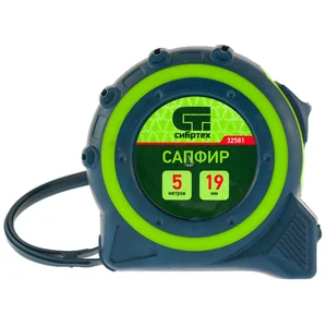 Сибртех Рулетка Сапфир,двухкомпонентный корпус,5 м х 19 мм 32581