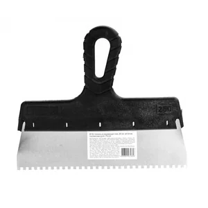 Sparta Шпатель из нержавеющей стали, 250 мм, зуб 4 х 4 мм, пластмассовая ручка 85156