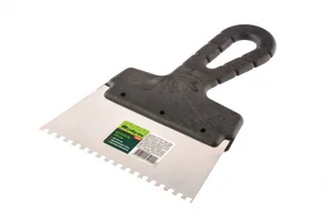 Сибртех Шпатель из нержавеющей стали, 150 мм, зуб 4 х 4 мм, пластмассовая ручка 85455