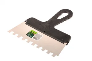 Сибртех Шпатель из нержавеющей стали, 200 мм, зуб 10 х 10 мм, пластмассовая ручка 85482