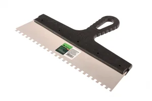 Сибртех Шпатель из нержавеющей стали, 300 мм, зуб 6 х 6 мм, пластмассовая ручка 85467